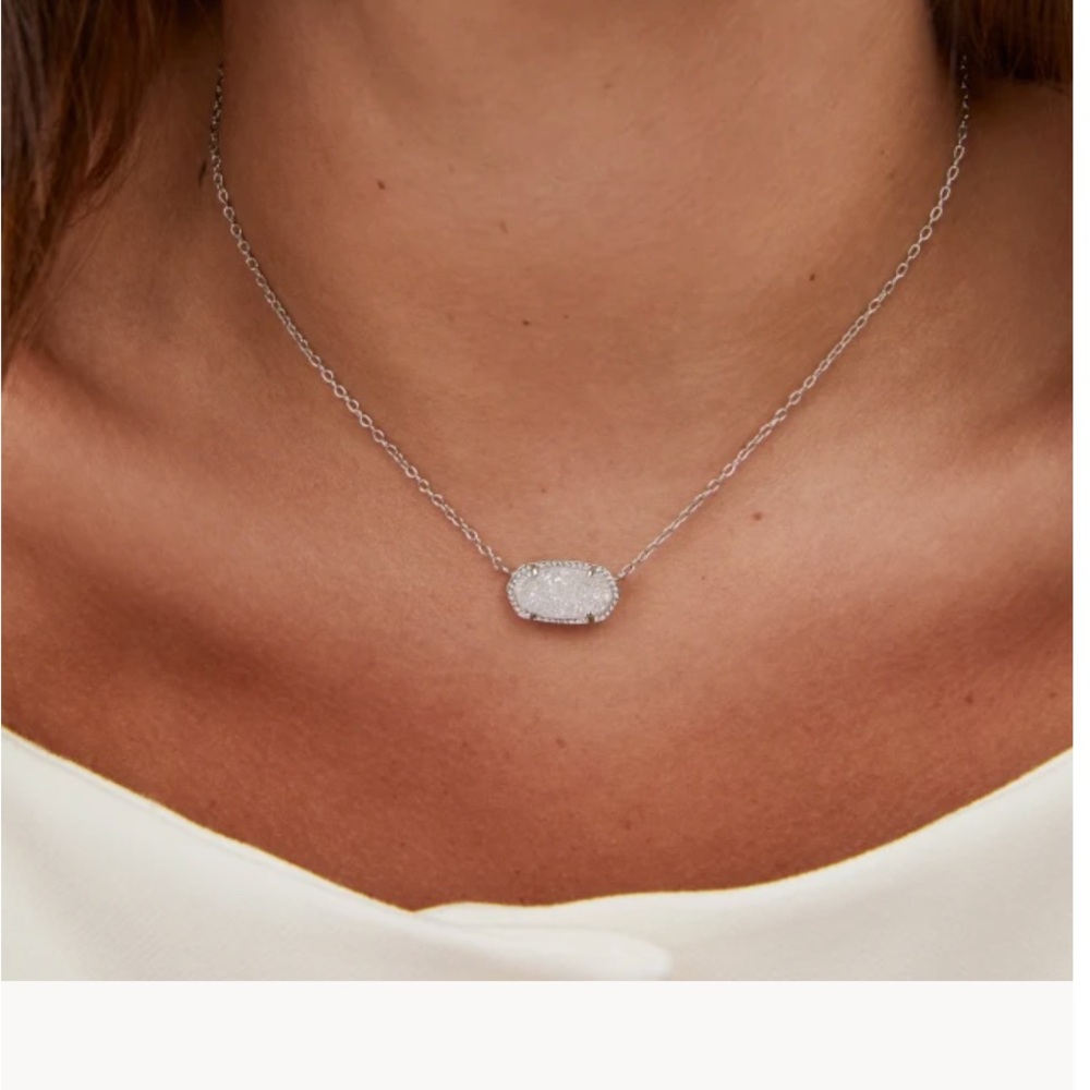 Kendra Scott Elisa RHOD iridescent Drusy Necklace